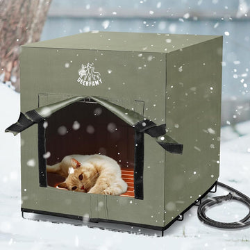 Premium Heated Cat House